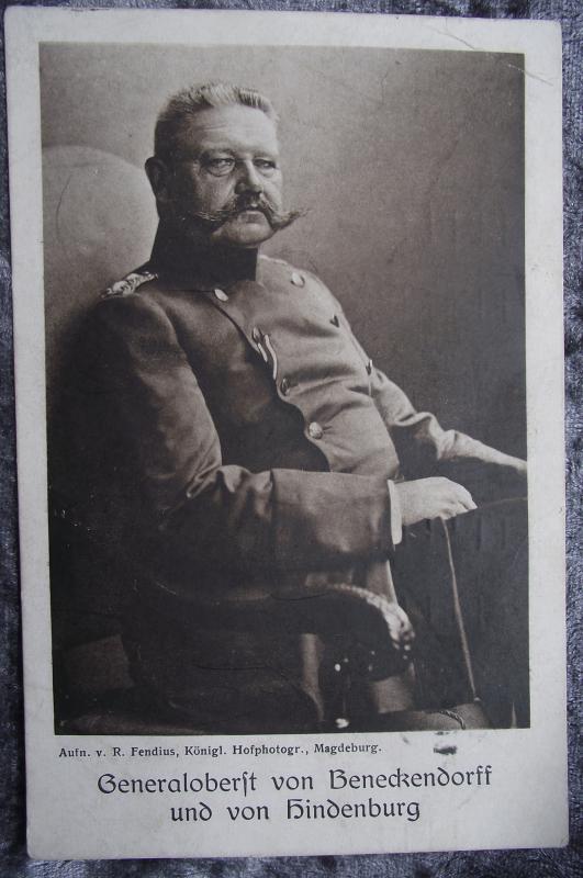 Imperial German Post Card. Hindenberg, 1915.