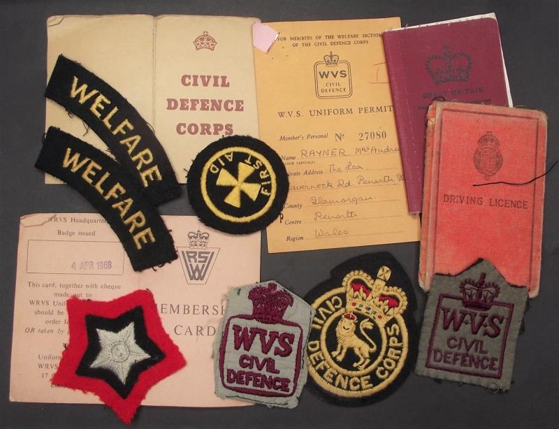 Cardiff, 1950's Ladies Civil Defence Insignia and Paperwork. Penarth.