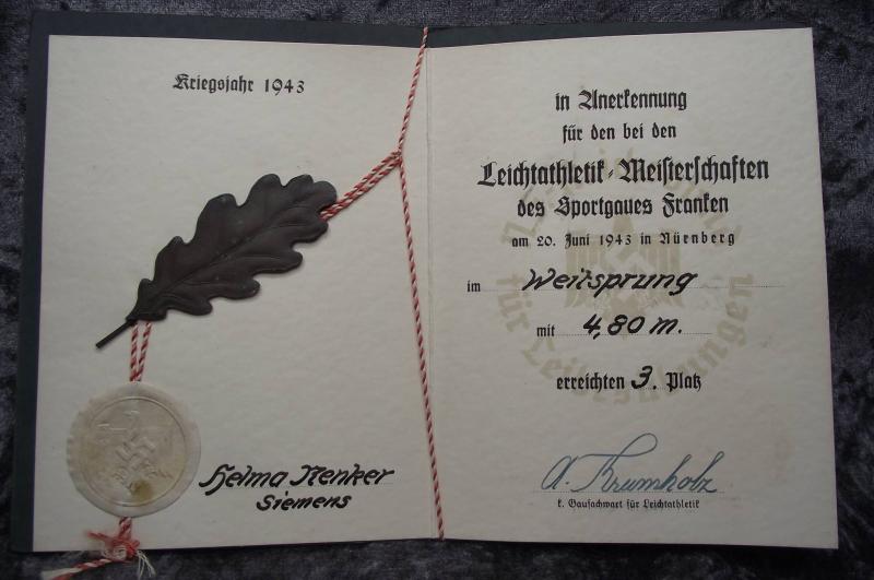 DRL/HJ Bronze Sports Certificate.