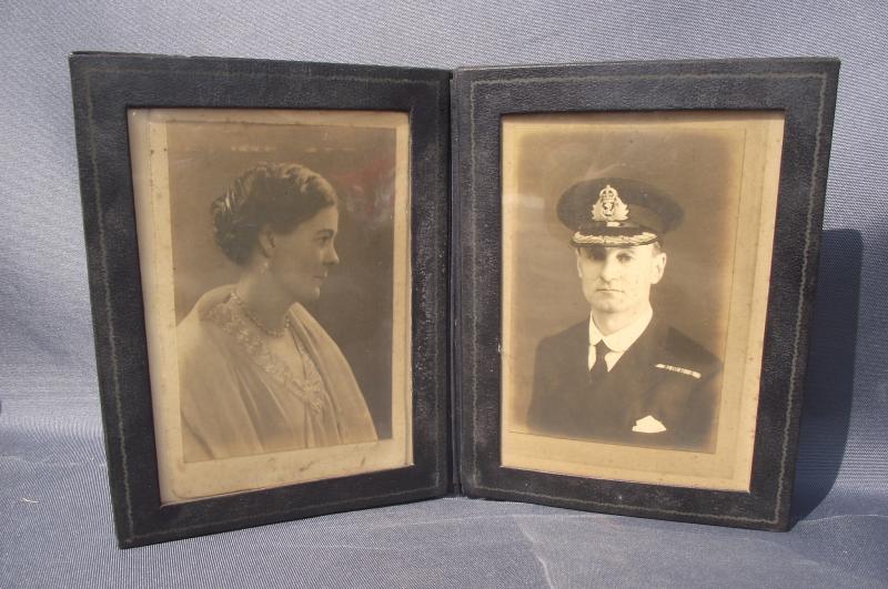WW2 British Royal Naval Captain Commander/ Commondore Personal Picture Frame Folder.