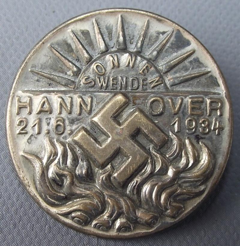 Tinne/ Event Badge. Sonnenwende Hannover, 1934.
