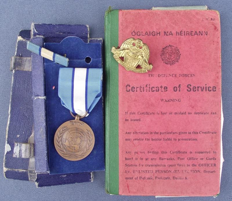 Irish 6th Battalion Certificate Of Service, ''OGLAIGH NA hEIREANN, 1969/71. Cyprus Medal etc.