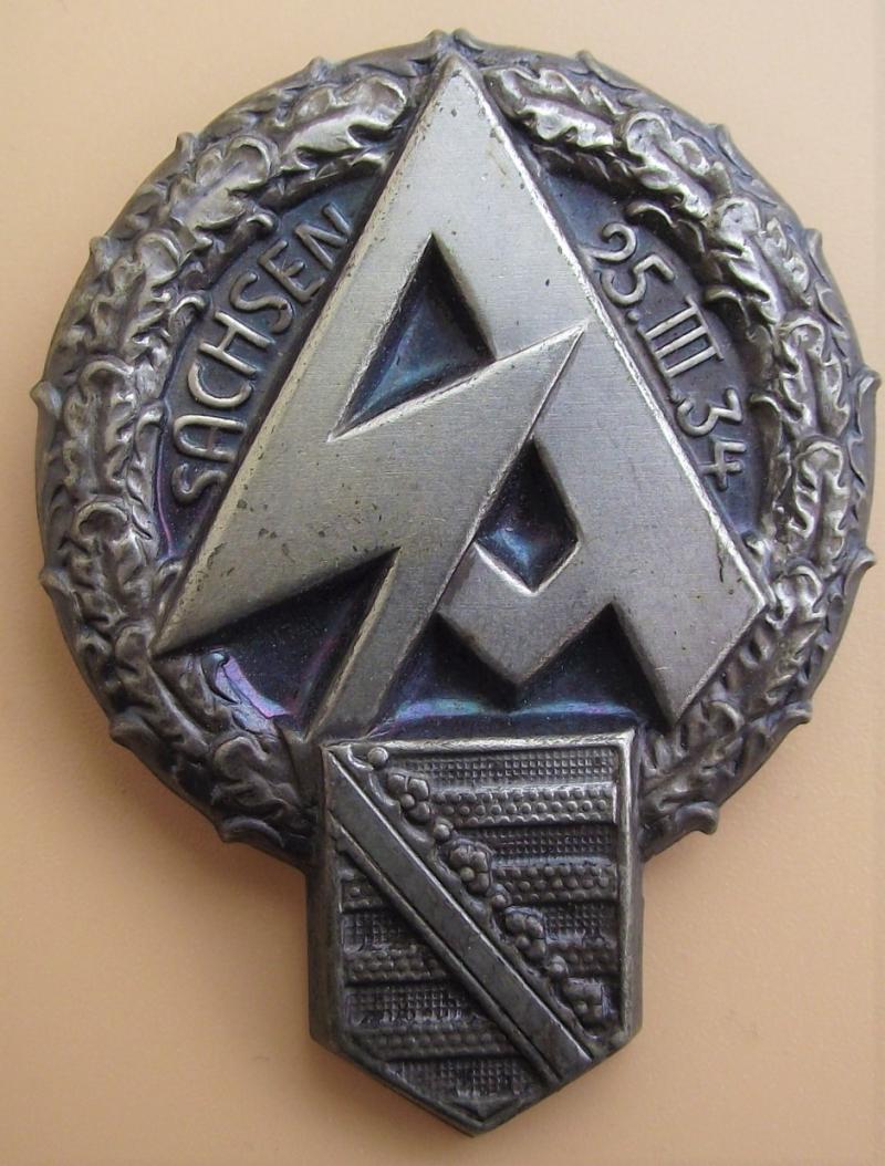 SA Event Badge/Tinnie. Sachsen, 1934.