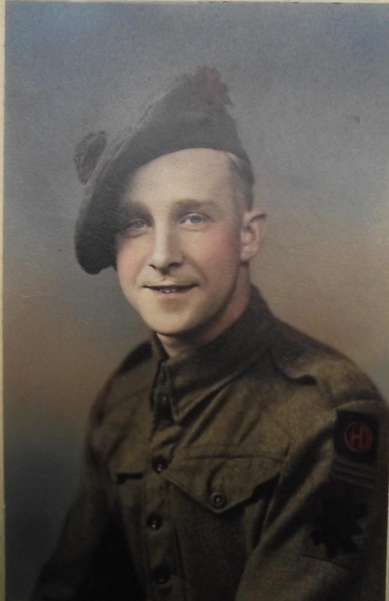 WW2 Colorized Black Watch Studio Photo.