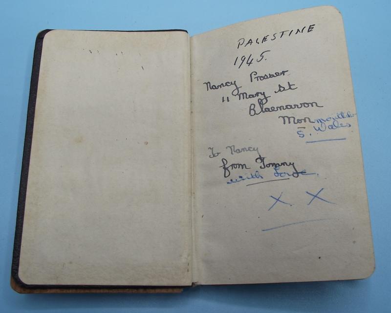 British 1941 Dated New Testament. Palestine 1945. Blaenavon.