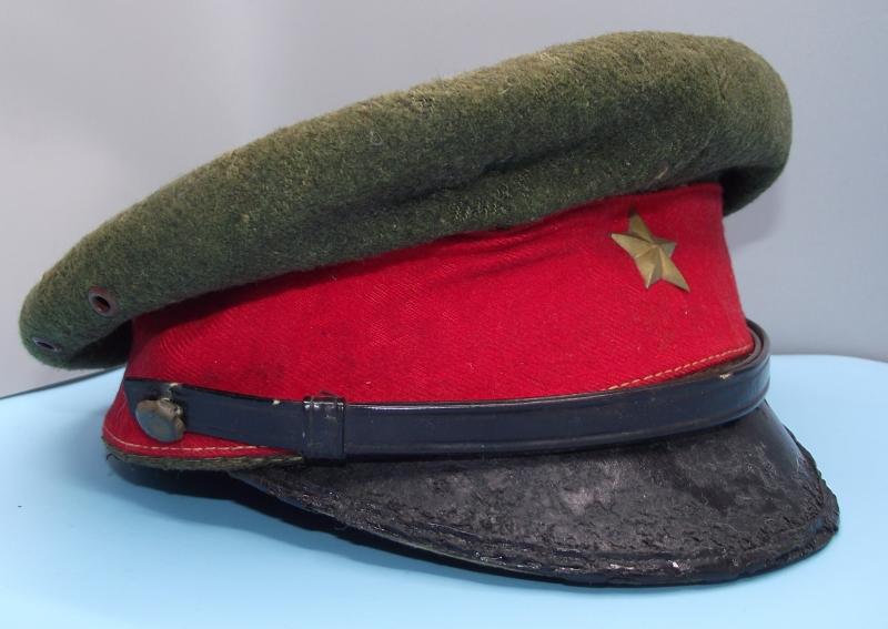 Imperial Japanese Officers Visor Cap and ''Bring Back'' Certificate.