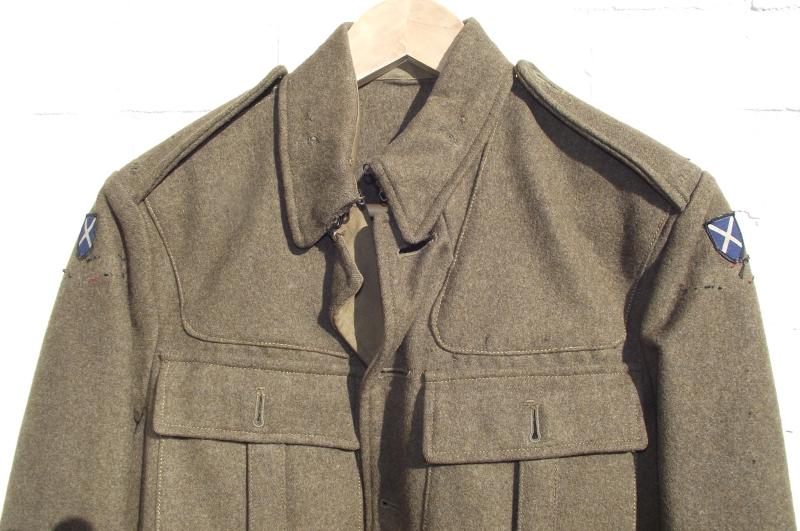 1942 Dated 52nd ''Lowland'' Infantry Division Scottish 22 Pattern Khaki Service Tunic.
