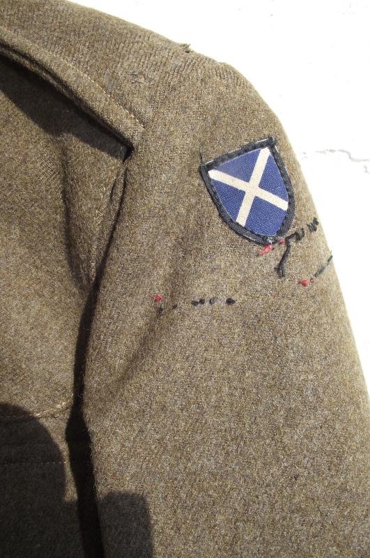 1942 Dated 52nd ''Lowland'' Infantry Division Scottish 22 Pattern Khaki Service Tunic.