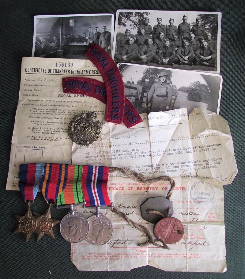 Burma Medal Grouping. 170 Tunnelling Coy, Royal Engineers.