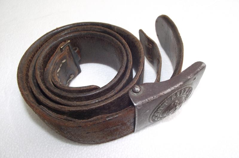 WW1 Prussian Buckle and Leather Belt.