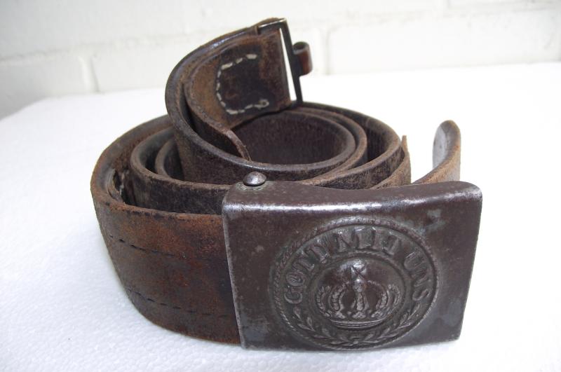 WW1 Prussian Buckle and Leather Belt.