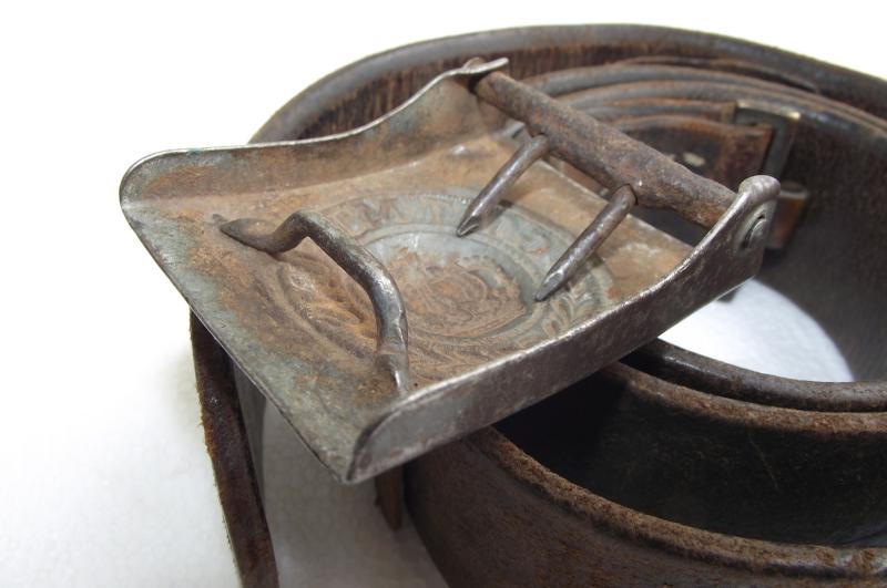 WW1 Prussian Buckle and Leather Belt.