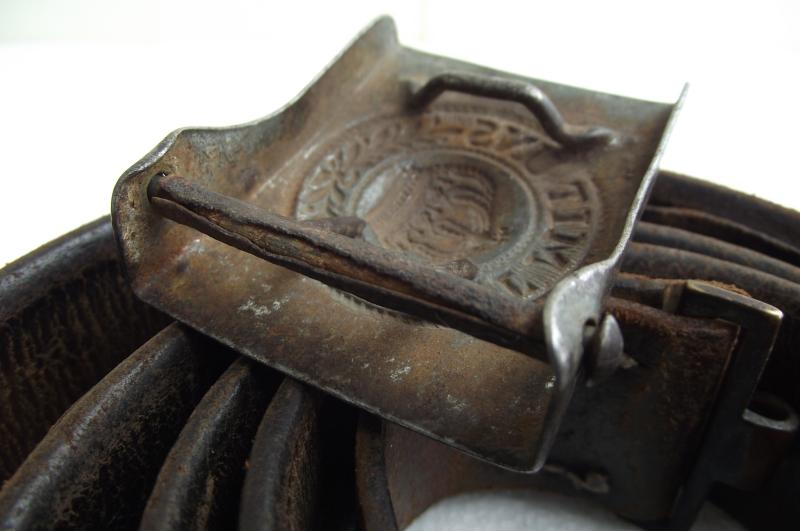WW1 Prussian Buckle and Leather Belt.