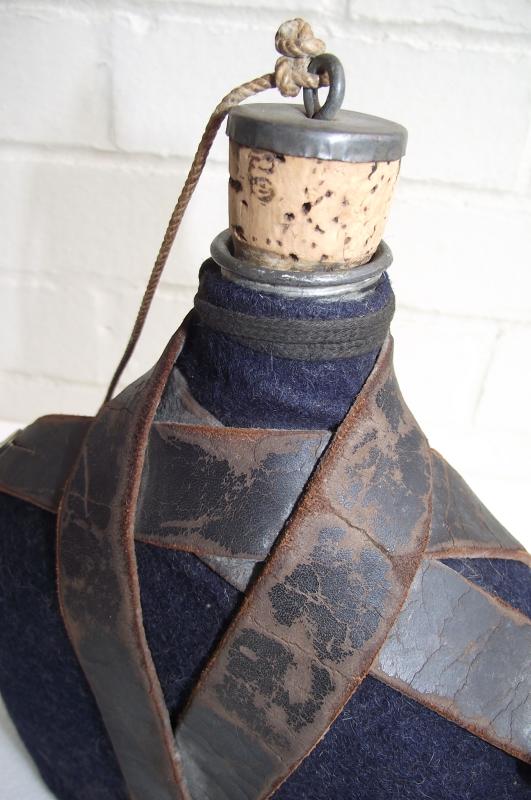 WW2 Named French Water Bottle and Carry Strap.