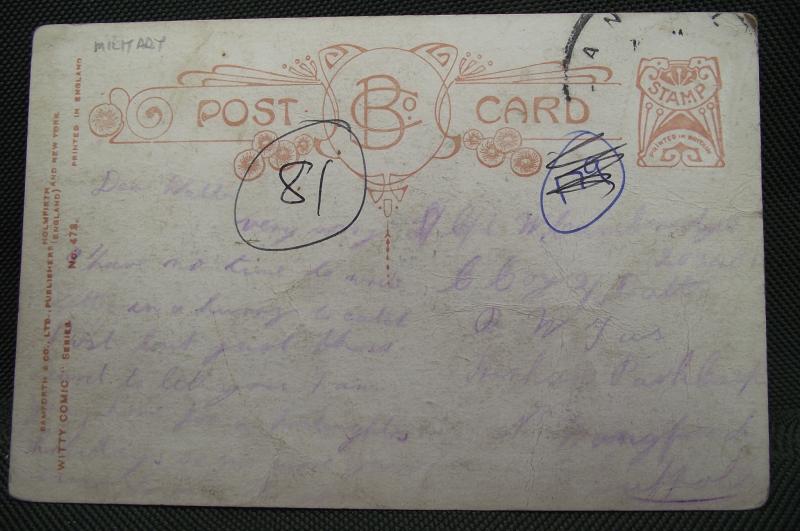 Crow Valley Militaria WW1 British Humourus Post Card.