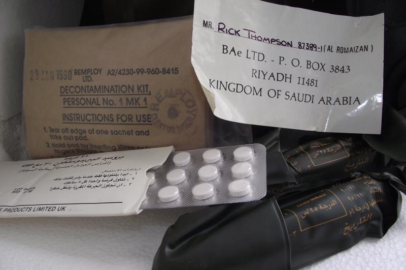 Named Complete British S10 Gas Mask Rig. First Gulf War.