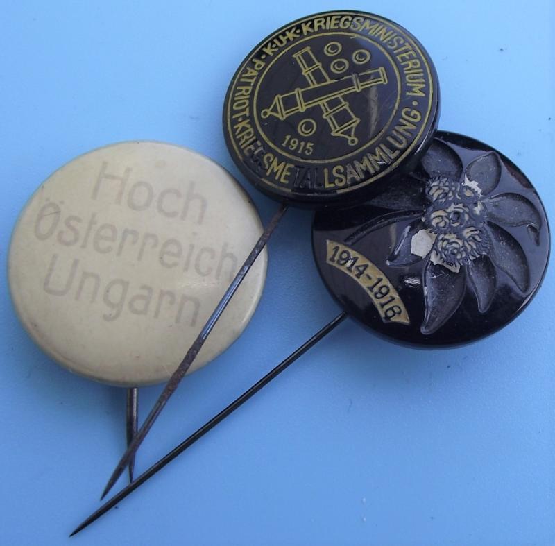 3 X WW1 Austrian Badges.