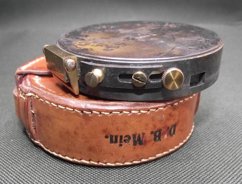 Cased British 1907 Dated' ''Service Pattern'' Military Clinometer. H.Hughes.