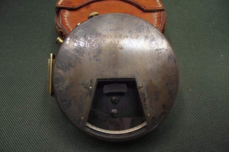 Cased British 1907 Dated' ''Service Pattern'' Military Clinometer. H.Hughes.