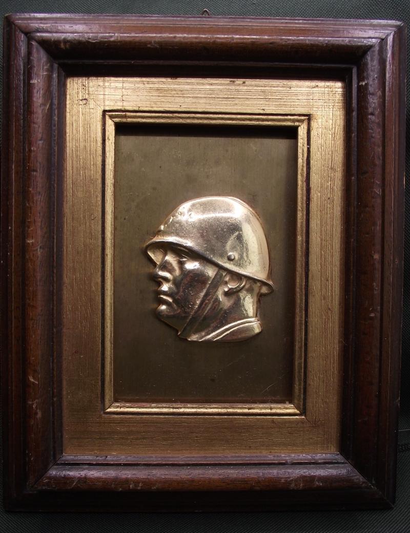 Mussolini ''IL DUCE'' Framed Wall Plaque.