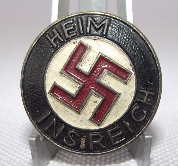Heim Ins Reich, Volksdeusche Bewegung (VDB) Luxembourg Membership Badge.
