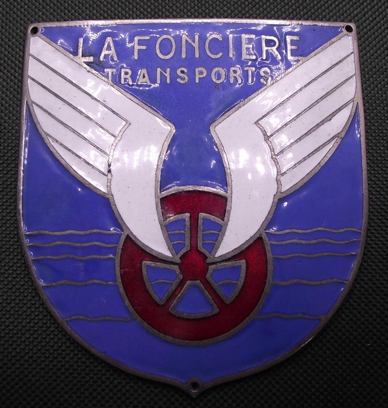 1950/60's French enamel Vehicle Plaque. La Fronciere Transports.