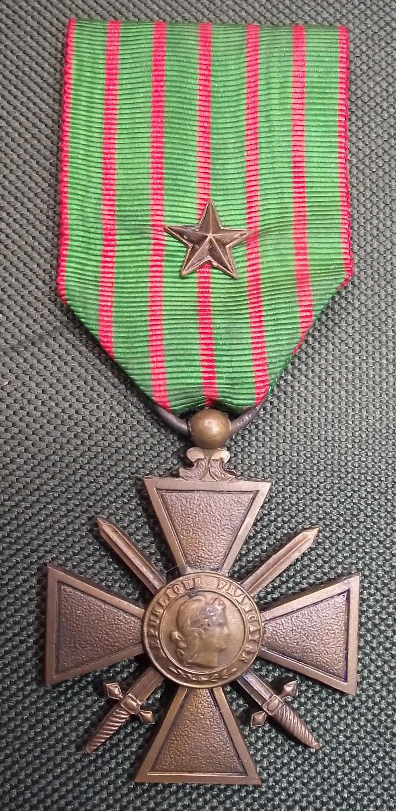 WW1 French Croix de Guerre Medal.