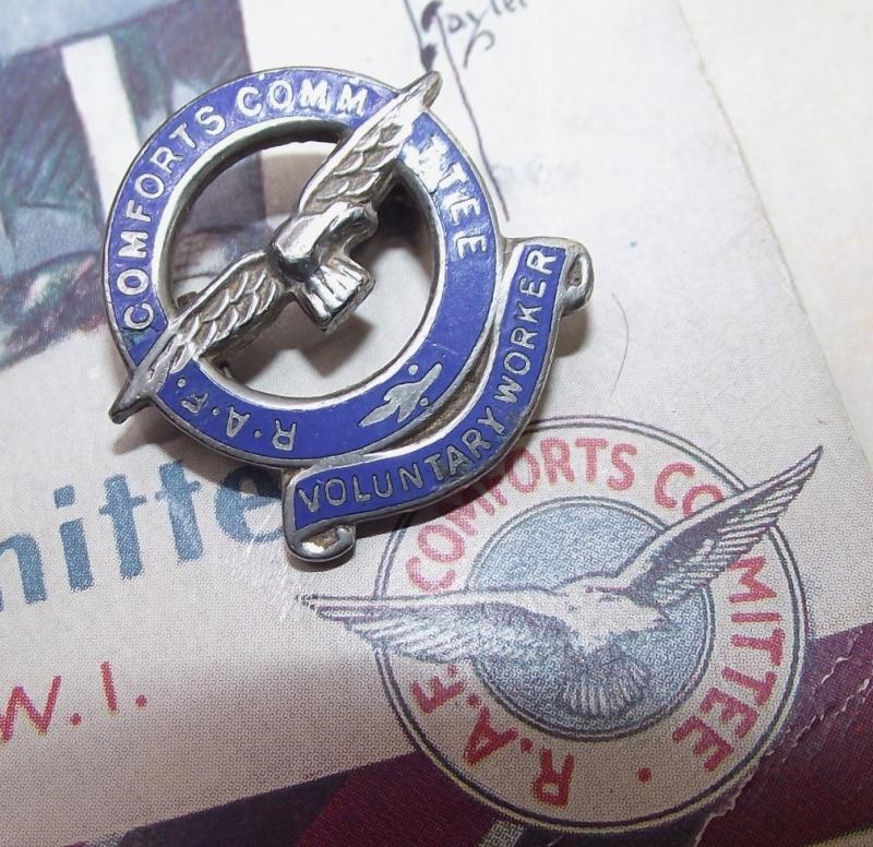 Royal Air Force Comforts Committee Voluntary Workers Badge.