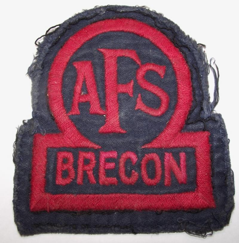 Scarce Brecon A.F.S. Overalls Cloth Patch.