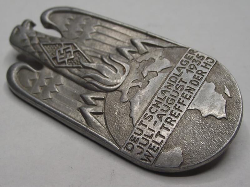 Hitler Youth Tinne/ Event Badge. Deutchland Lager Welttreffen Der HJ, 1935.