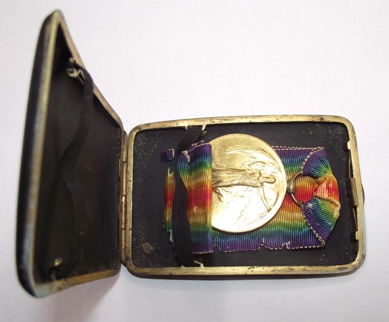 Dorset Yeomanry Victory Medal and Souvenir Egypt Cigarette Case.
