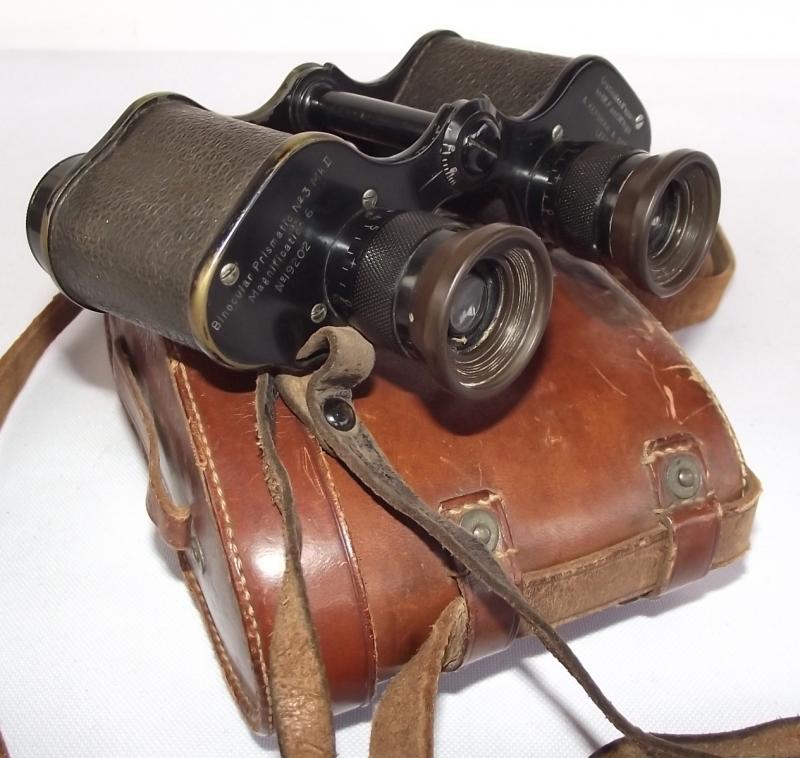 British Named 1918 Dated Binoculars and Matching Case.