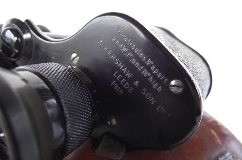 British Named 1918 Dated Binoculars and Matching Case.