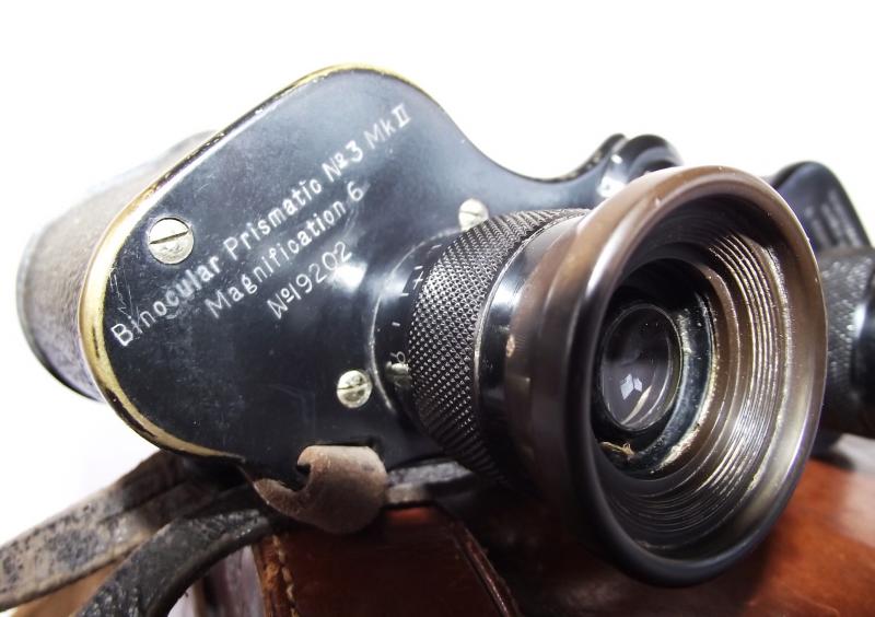 British Named 1918 Dated Binoculars and Matching Case.