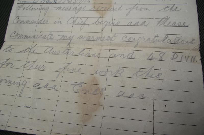 WW1 Frontline MG Position Map Sketch,Hebuterne, H Sector, 20/6/16, Somme and Battle of Pozieres CnC Congrautlatory Signal. Gloucester Regiment.
