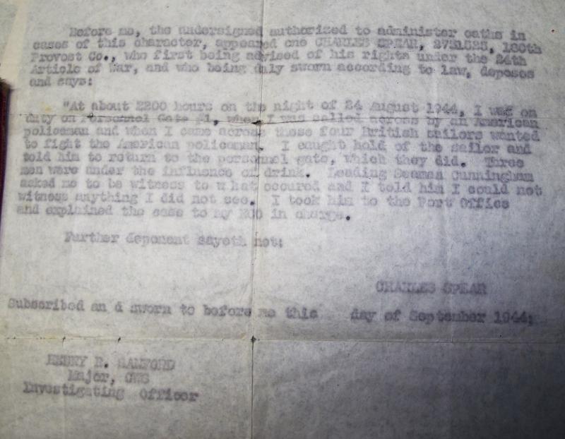 Welsh Guards ''Red Book'', Certificate of Service and 180th Provost Co Letter, 1944.