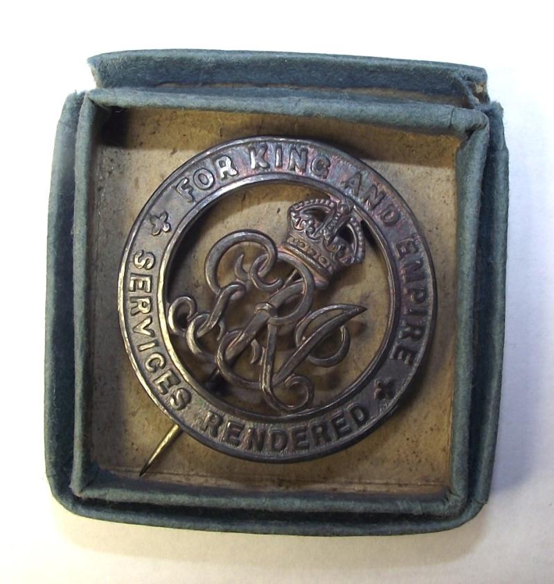 WW1 British Boxed Silver Wound Badge.