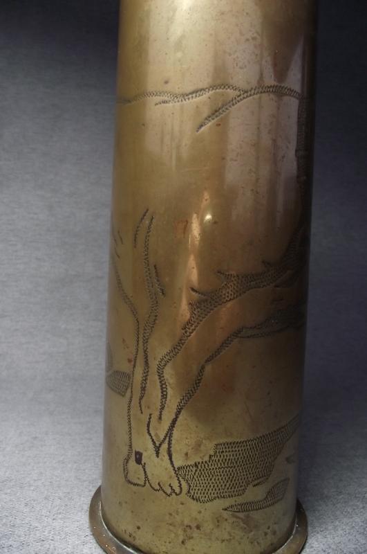 WW1 Bulldog Trench Art Shell Case. Captain C.E.Loseby, 1st Lancashire Fusiliers, Politician and Member of Parliment.