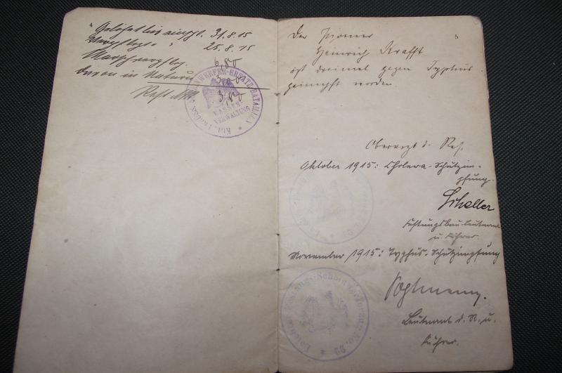 WW1 German Army Soldbuch. Garde-Pionier-Ersatz-Batailion.