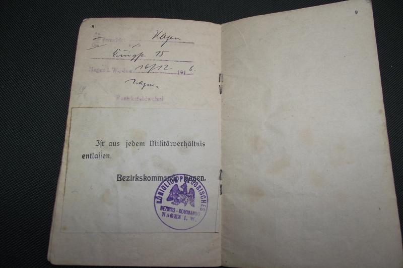 WW1 German Army Soldbuch. Garde-Pionier-Ersatz-Batailion.