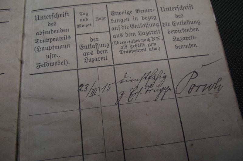 WW1 German Army Soldbuch. Garde-Pionier-Ersatz-Batailion.