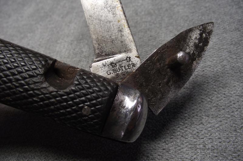 British Clasp Knife with Marlin Spike and Tin Opener.