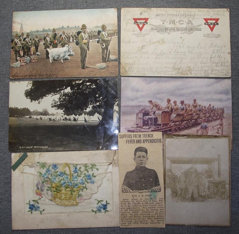WW1 WD Steam Engine Tractor Unit Interest Postcards.