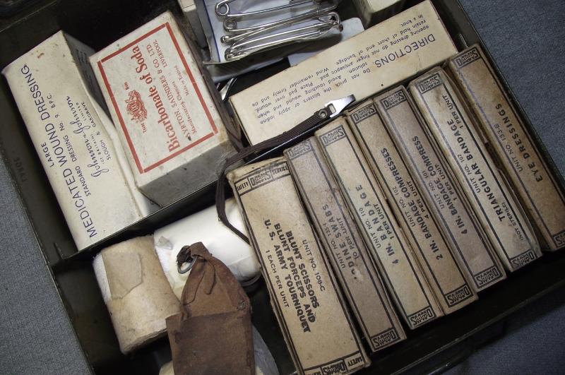 U.S./Allied, First Aid Box, 24 Unit and Contents.