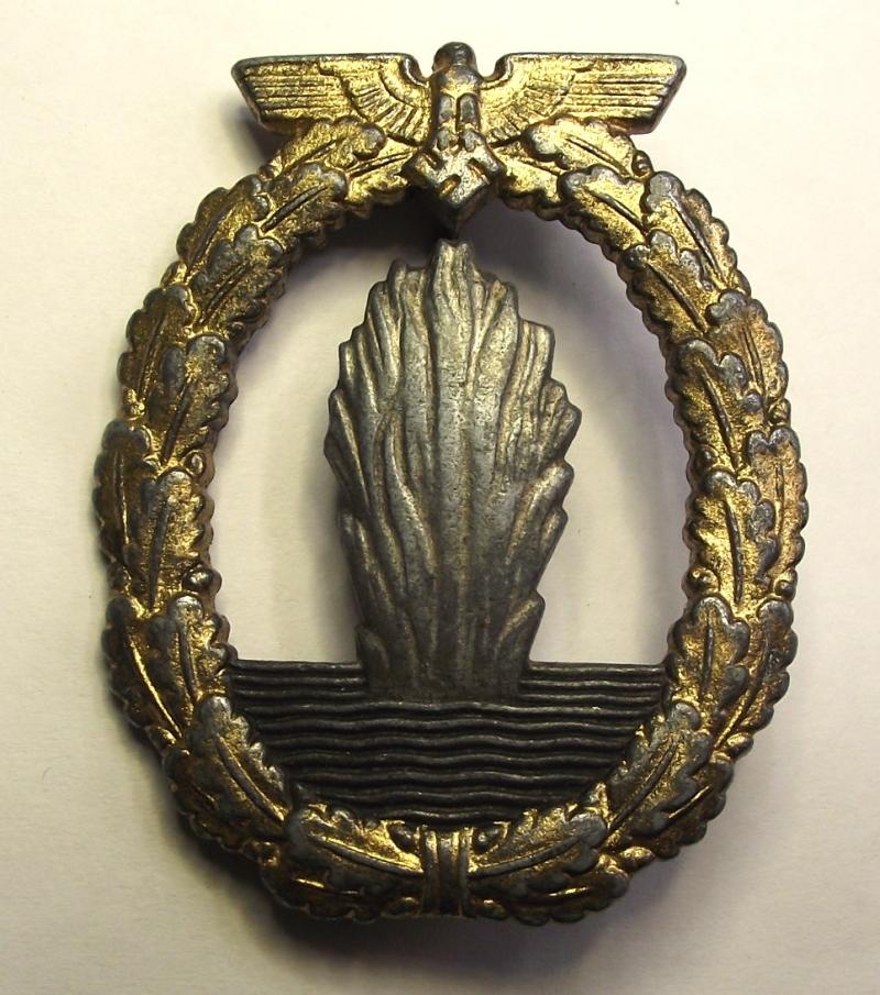Unmarked Kriegsmarine Minesweepers Badge. Unknown Maker.