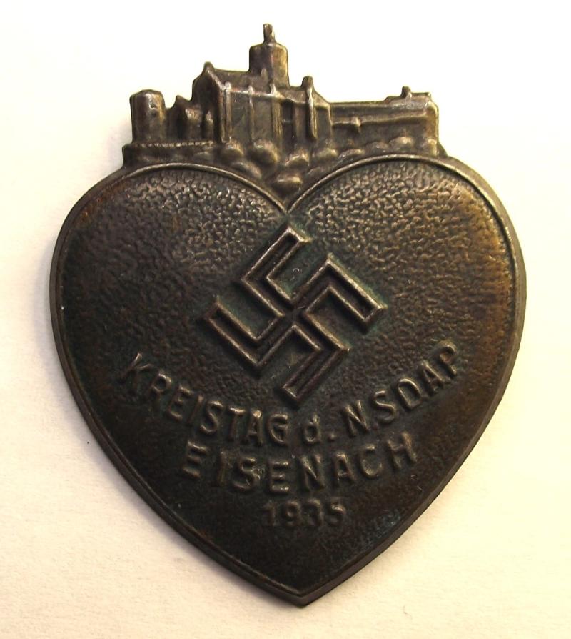 Event Badge/Tinnie. Kreistag d.NSDAP, Eisenach, 1935.