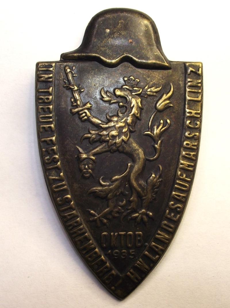 Event Badge/Tinnie. H.W.Landesafmarsch Linz, 1935.