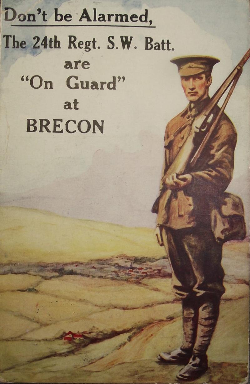 1915 Dated 24th Regiment Brecon Postcard.