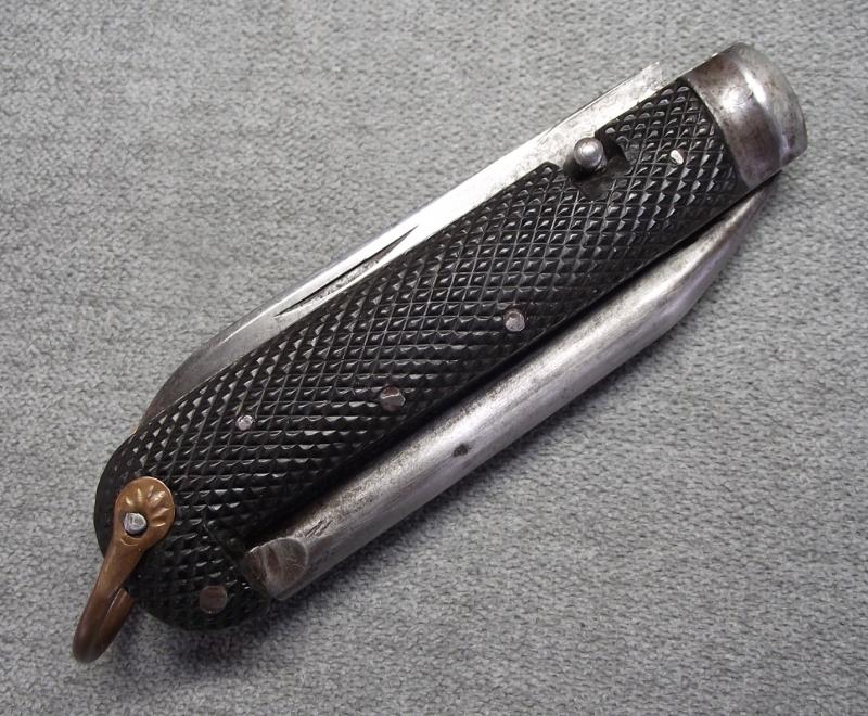 British Clasp Knife with Marlin Spike and Tin Opener. Era James.