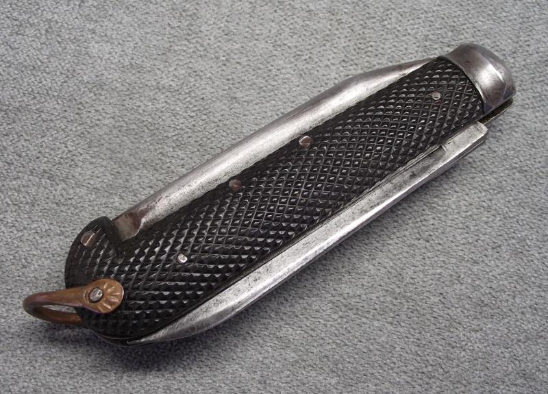 British Clasp Knife with Marlin Spike and Tin Opener. Era James.